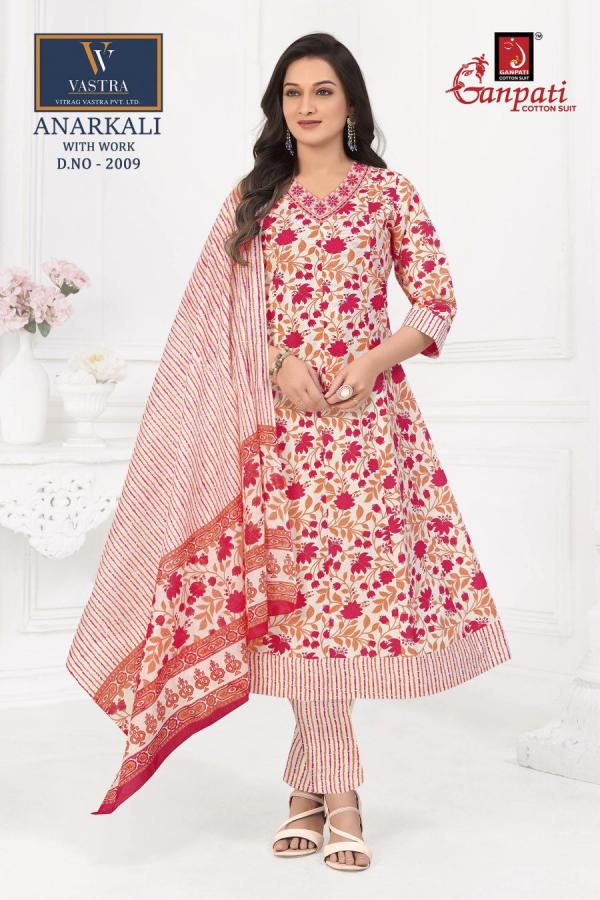 Ganpati Anarkali Vol 1 Readymade Cotton Printed Dress Collection